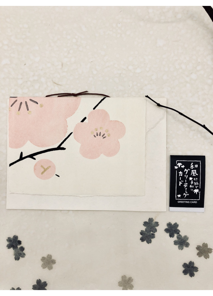 羅工房和紙賀卡 • 櫻花與鳥